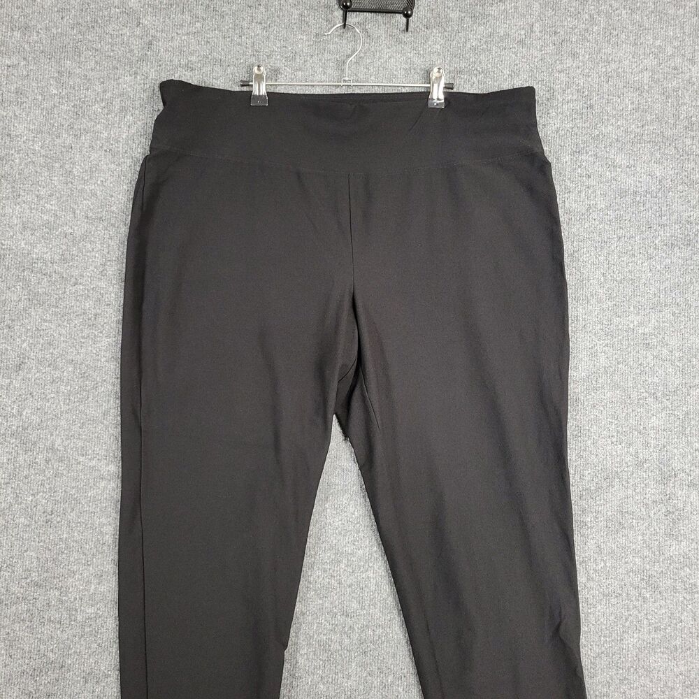 EILEEN FISHER Black Crepe High Rise Tapered Crop Stretch Pull On Pants SIZE 1X - Picture 3 of 9